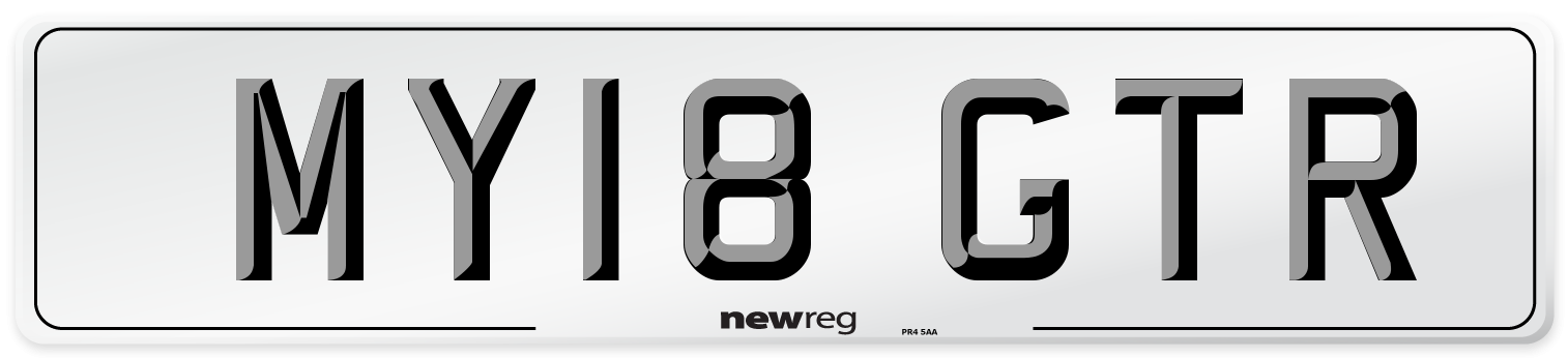 MY18 GTR Number Plate from New Reg